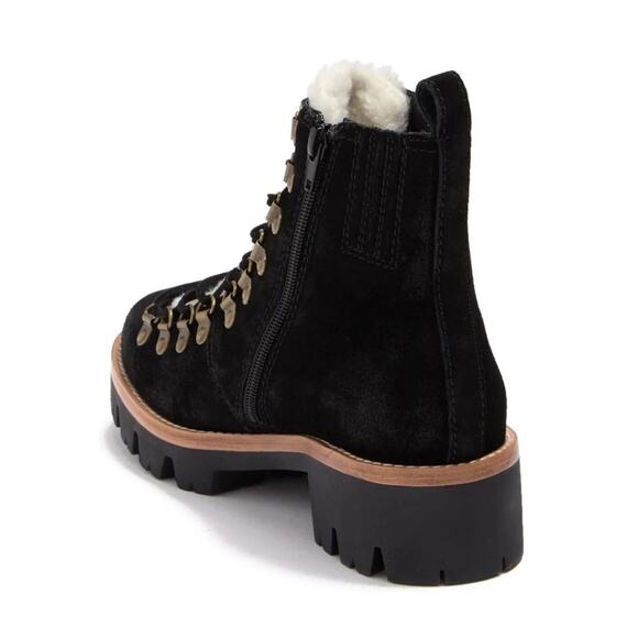 Jeffrey Campbell Stanley Black Suede Faux Fur Hiker Boots Lug Sole 9.5 - Picture 4 of 9